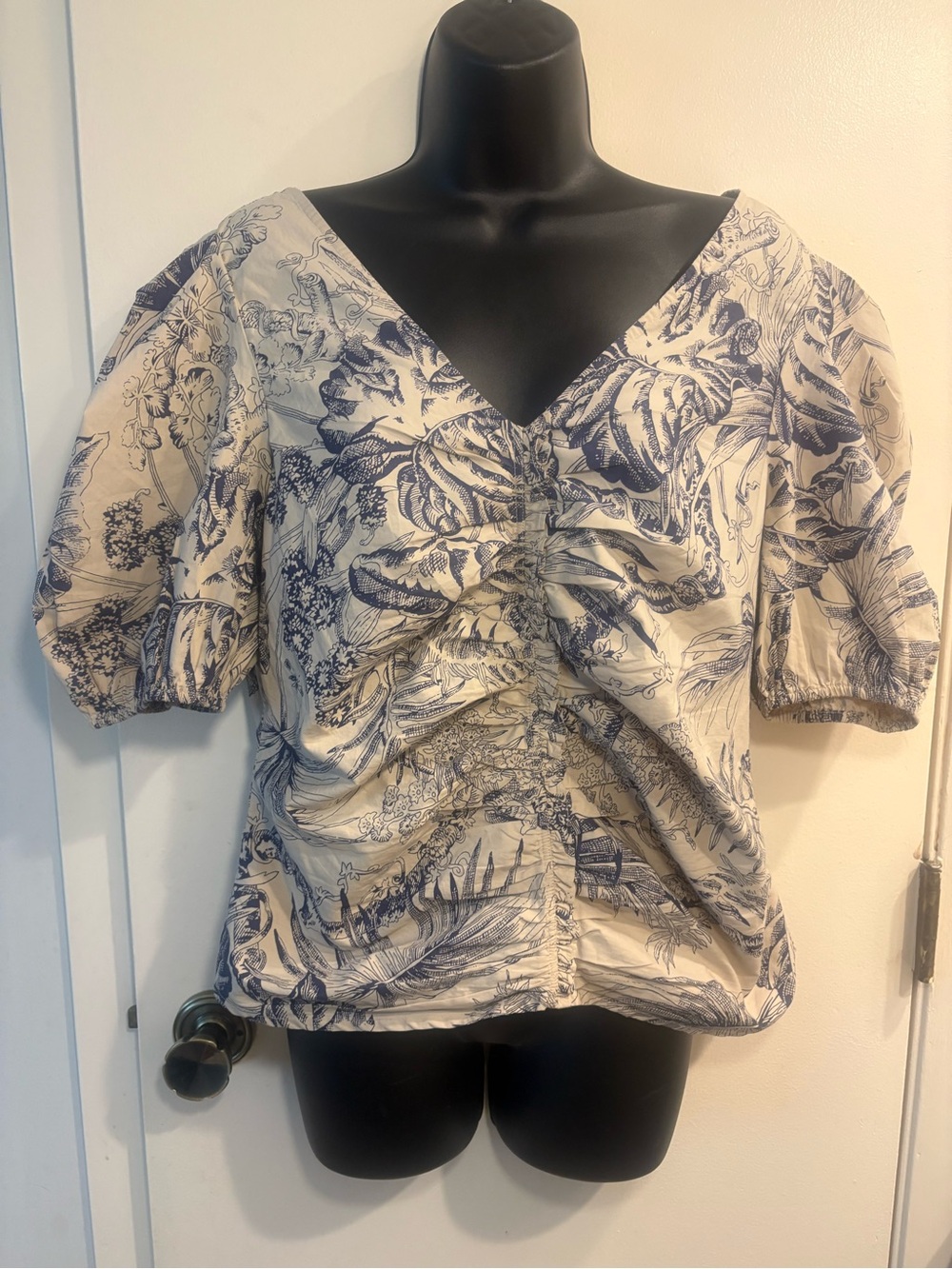 Love The Label Yaffe Floral Print Paloma Cotton Top Size Large